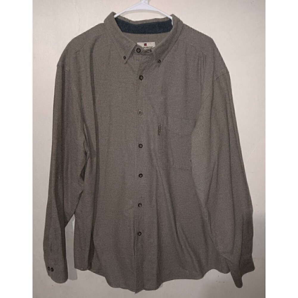 Woolrich Men's Shirt XXL Big Gray Fleece Heavy Flannel Button Up Jacket
